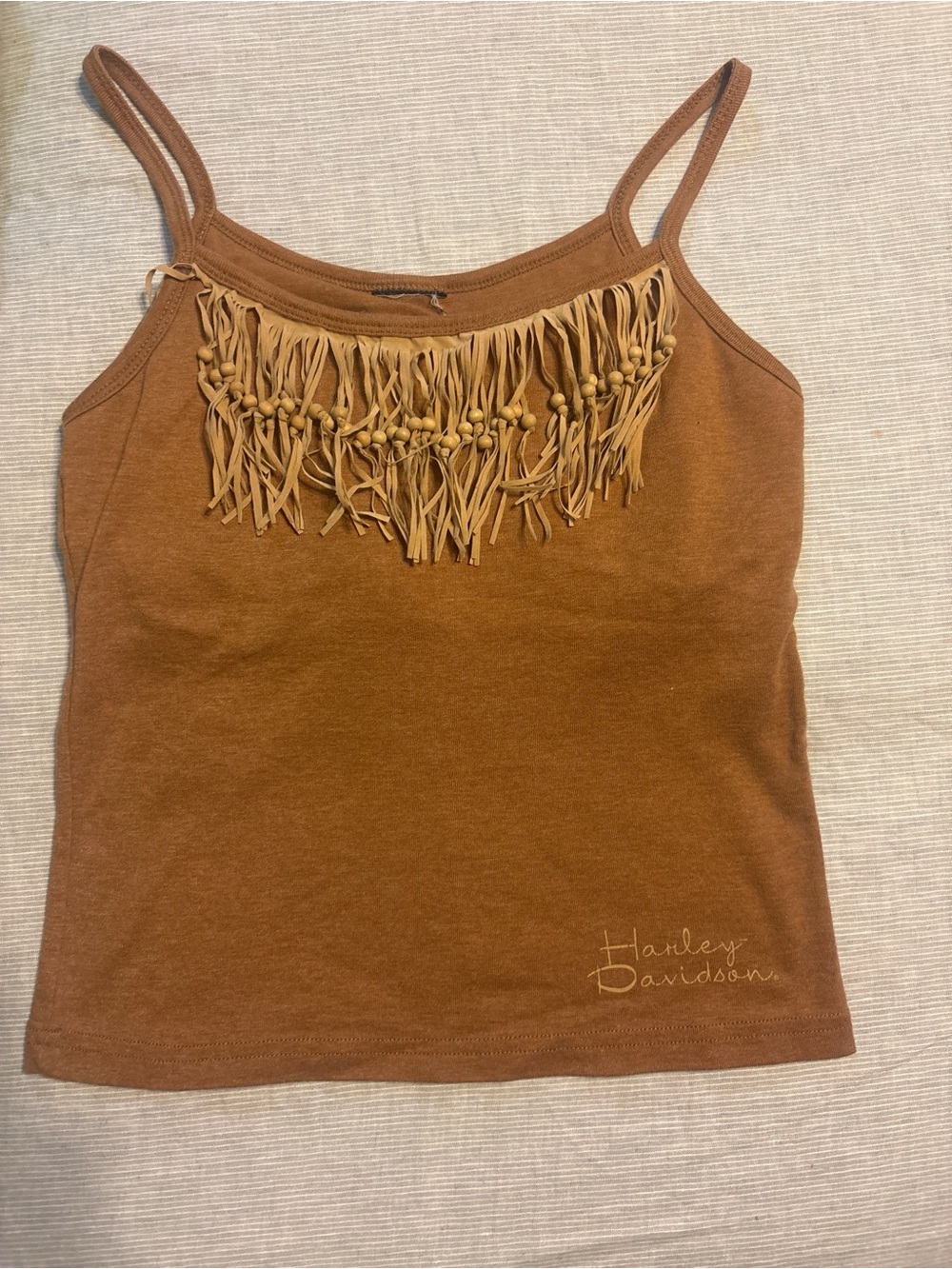Harley-Davidson Women’s Brown Fringe Tank Top
